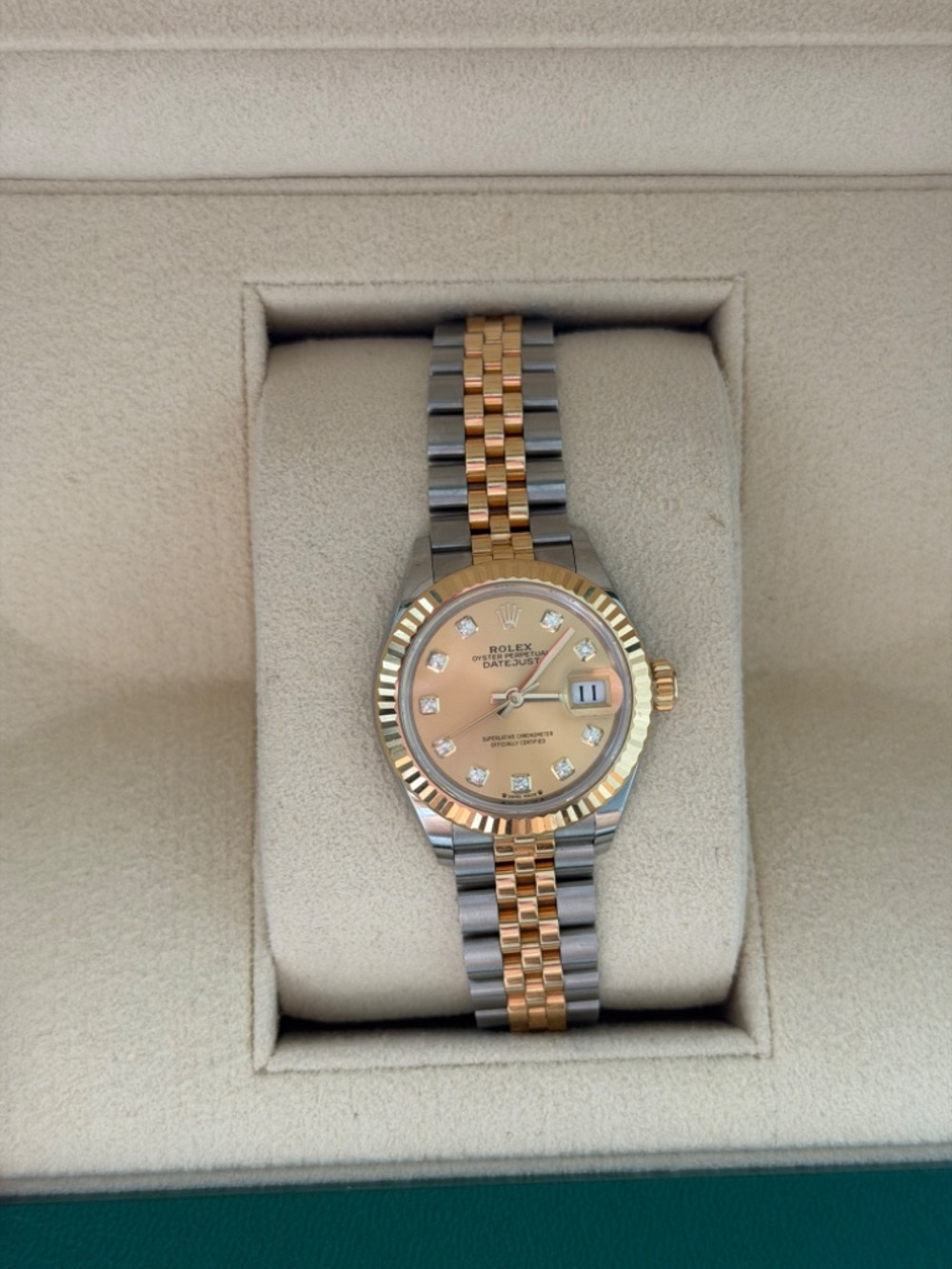 Rolex Lady-Datejust Two Tone Ref 279173 Champagne Diamond Dial 28 mm Box &Papers - Picture 6 of 17